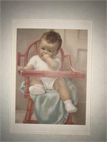VINTAGE MATTED BABY PRINT - 10 X 8 “