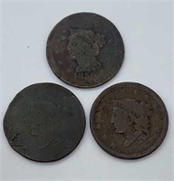 (3) 1800’s One Cent Coins
