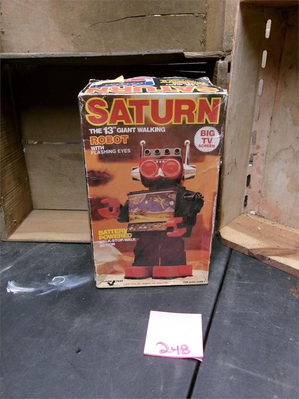 Vintage toy battery op saturn robot