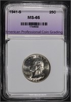 1941-S WASHINGTON QUARTER APCG GEM BU