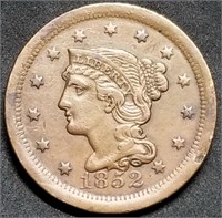 1852 US Large Cent, Better Grade Coin