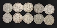 Mixed Date Franklin Silver Half Dollars