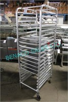 LOT, PORTA TRAY RACK, W/ 18X, 18"x 12" BAKE PANS