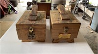 Pair of Kiwi Shoe Shine Boxes With Contents.