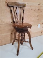 scarce piano stool with back 36" high