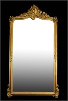 19th CENTURY FRENCH CARVED AND GILT FRAMED MIRROR
