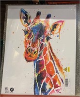 Colors Giraffe Animal Print Canvas Wall Art 12x18