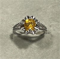 1.0 Ct Custom Natural Citrine .925 Silver Ring