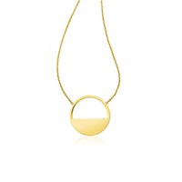 14k Gold Half Open Circle Necklace