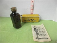 1929 ROOTBEER HIRE EXTRACT BOTTLE / BOX
