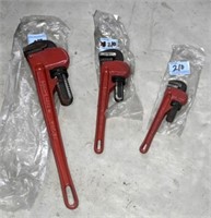 (3) PIPE WRENCHES