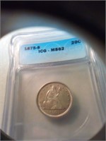 1875-S 20 cent piece MS 62