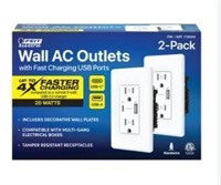 FEIT ELECTRIC WALL USB  AC OUTLET 2 PACK RET.$36