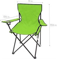 Folding Outdoor Beach Camp Chair 18x31x32" Lime