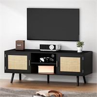 Farmhouse Rattan TV Stand