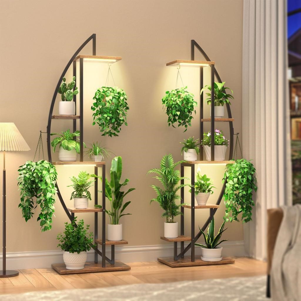 BACEKOLL Plant Stand Indoor with Grow Lights, 6