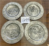 4 1976 Bicentennial Pewter Plates