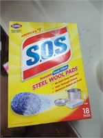 SOS 18-Pack Steel Wool Scouring Soap Pad