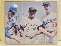 Autographed Willie Mays and Sandy Koufax photo