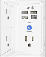 New, USB Outlet Extender Surge Protector - Lvetek