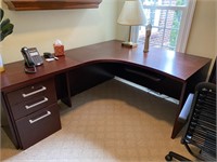 Vintage Sauder L-Shaped Desk with File Cabinet