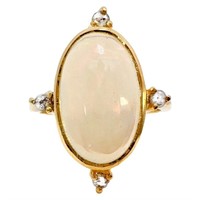 3 Carat Opal & Diamond Statement Ring