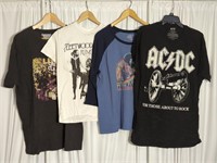 (LM) Vtg Band Tee-shirts. ACDC, Jimmy Hendrix,