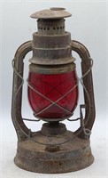 (LM) Dietz Oil Lantern 14 inch  Red Globe Glass