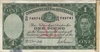 Australia 1 Pound 1942 P 26b  F- VF AuAZ