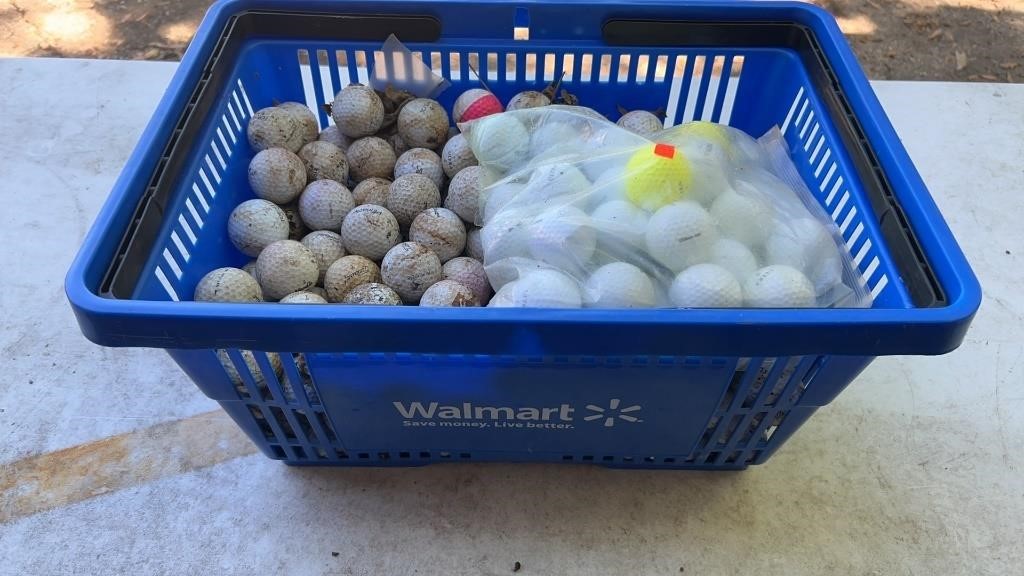 Shopping Basket filled with 100+ Golf Balls