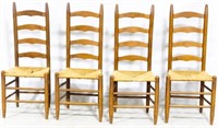 Set of 4 Ladder Back Chairs 43x17x14