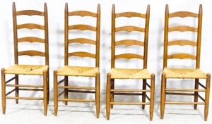 Set of 4 Ladder Back Chairs 43x17x14