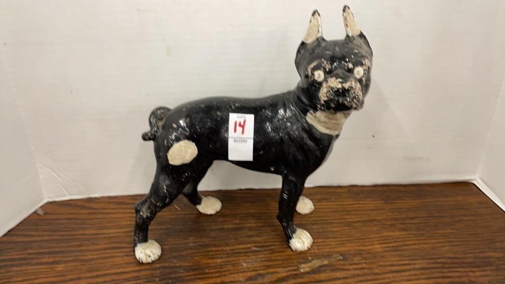 Cast Iron/ Porcelain doorstop - Boston Terrier -
