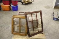 (16) WINDOW SASHES WITH WOOD DIVIDERS