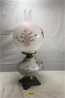 Fenton Glass Hand Painted Table Lamp