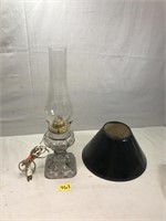 Vintage Electrified Glass Oil Lamp