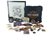 A Collection Of Harley Davidson Memorabilia.
