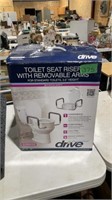 Toilet seat, riser with removable arms