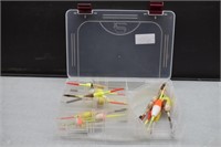 Plano Plastic Tackle Box w/Assorted Bobbers/Floats