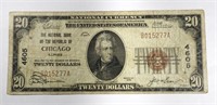 1929 $20 NATIONAL CURRENCY CHICAGO