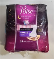 POISE OVERNIGHT PADS ULTIMATE SUPREME 24 PADS