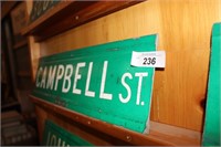 STREET SIGN ' CAMPBELL ST' DECOMISSIONED - 2 SIDED