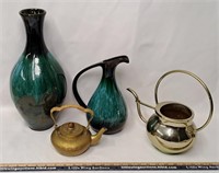 Pots Lot-Brass/Ceramic+