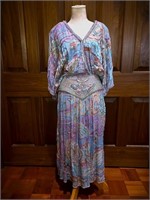 Vintage 80s Silk Dress by Judith Ann Creations