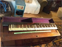 Vintage piano practice keys, folds in half, w/