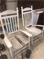 Pair of Wood Rocking Chairs