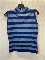 Vintage 1970’s Blue Striped Sleeveless Shirt