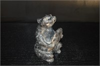 Polished Soapstone Bear Carving (Unsigned)