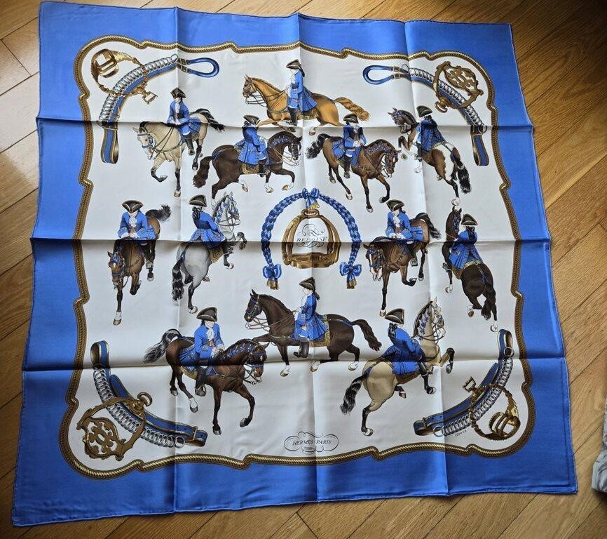 REPRISE BLUE SILK HERMES SCARF