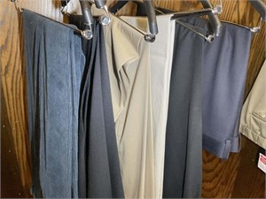 GROUP OF 6 PAIR MENS DRESS AND CASUAL PANTS 37 IN